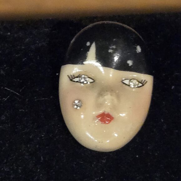 Adagio Mask Brooch Pin Vintage 80s, Rare - Picture 1 of 5